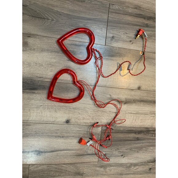 Red Heart-Shaped LED String Lights Love Valentines Missing one Heart Shell - Picture 1 of 2